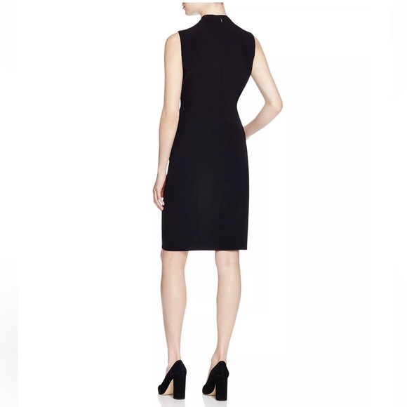 Tahari Sleeveless V Neck Sheath Wool Dress - Picture 3 of 11